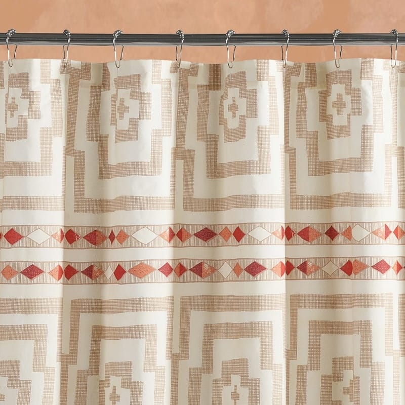 Hypnotic Geometric Cotton Fabric Shower Curtain by Jungalow