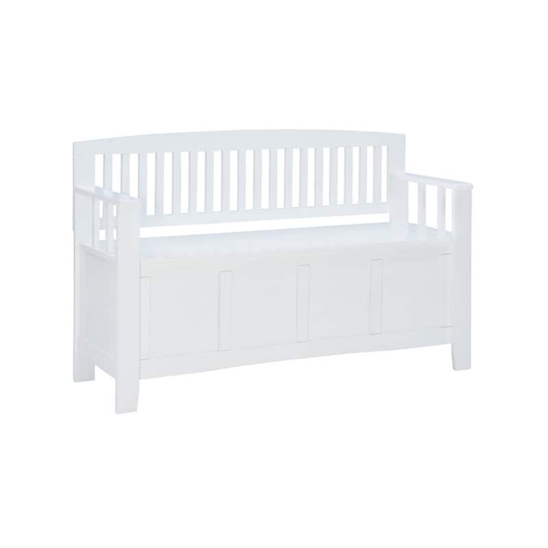 Migdalia Flip Top Slat Back Storage Entryway Bench