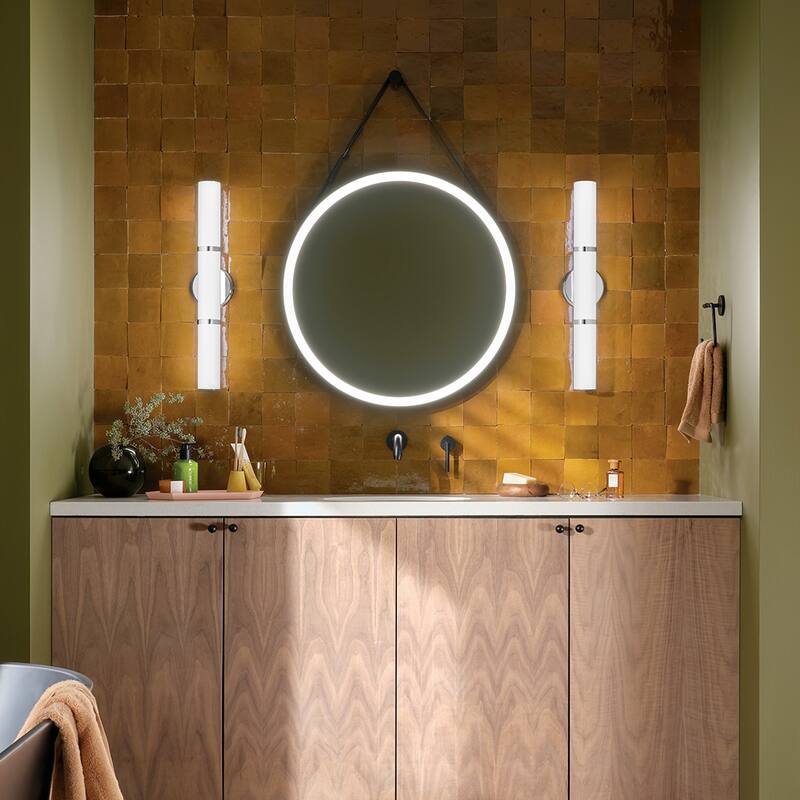 Kichler Lighting Rosh 24.25" Bath Bar Medium LED with White Glass in Chrome