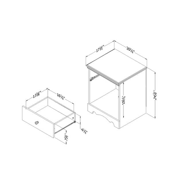 South Shore Crystal 1drawer Night Stand Bed Bath & Beyond 10223011