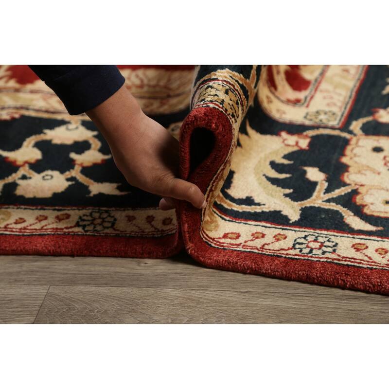 Floral Traditional Agra Oriental Area Rug Handmade Wool Carpet - 9'0" x 12'4"