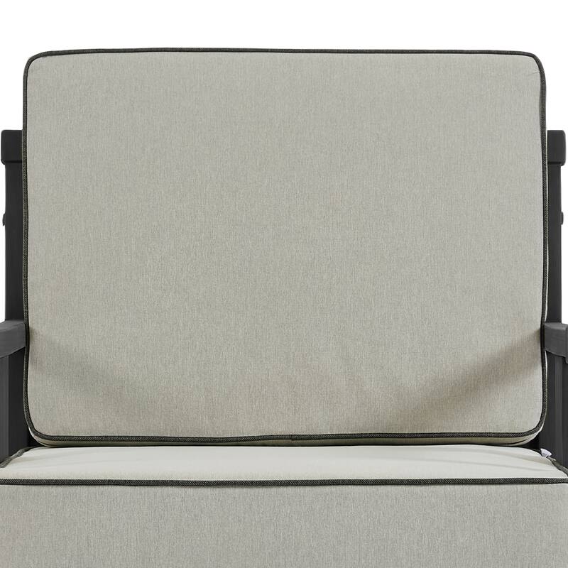 Black Wood Patio Accent Chairs with Water-Resistant Cushions