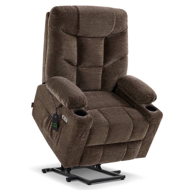MCombo Power Lift Recliner Chair with Extended Footrest for Elderly People, Fabric