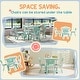 preview thumbnail 6 of 6, 5 Piece Green Kids Table and Chair Sets with Adjustable Height and Under Storage Box - 23.6" L x 23.6" W x 18.1"-22.8" H