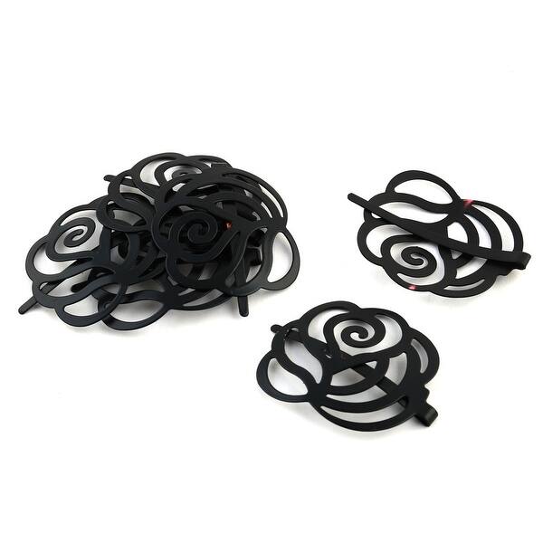 Shop Lady Women Metal Rose Flower Design Single Prong Clip Hair