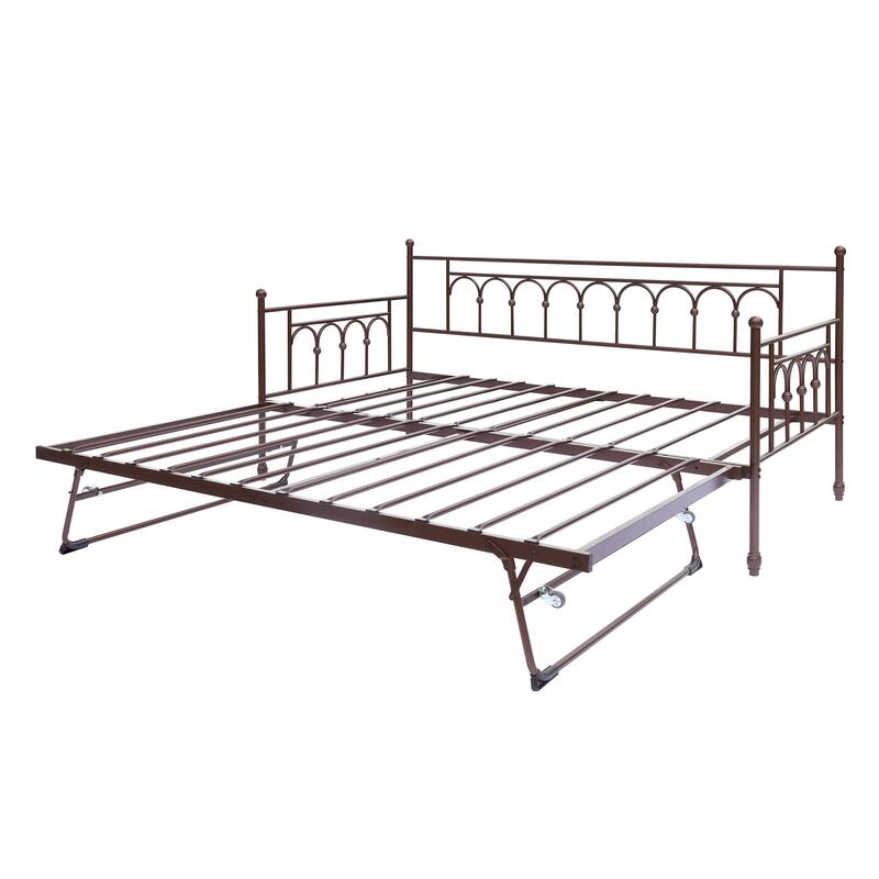 Twin Daybed with Trundle,Day Bed with Trundle Bed Twin,Pop Up Trundle Bed