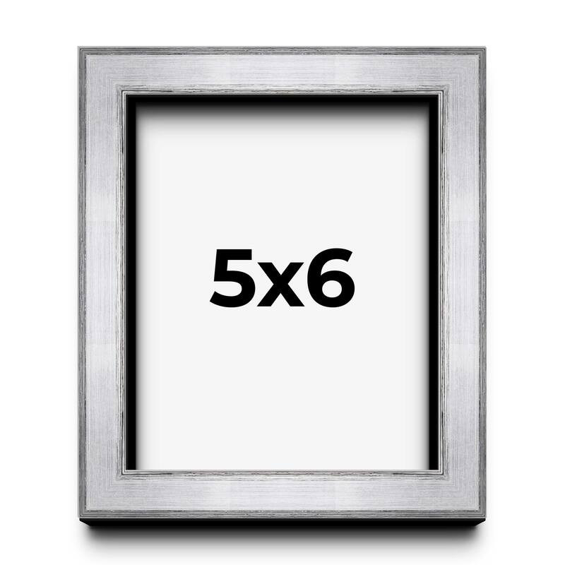 5x6 IN Shadow Box Frame Silver | 1.375 Inches Deep Real Wood