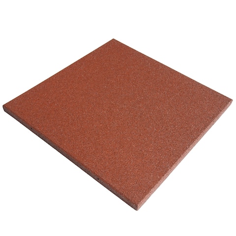 Rubber-Cal "Eco-Sport" 1-inch Interlocking Flooring Tiles - 1 x 19.5 x 19.5-inch Rubber Tile - 1 Pack - Terra Cota in Color