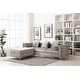 preview thumbnail 17 of 17, Velvet Standard sectional l shaped Sleeper Sofa with Reversible Ottoman - 104" Grey - Reversible