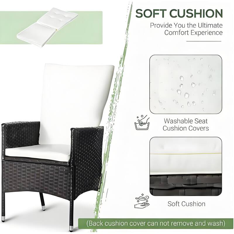 GDFStudio Outdoor Elowen PE Rattan 3-Piece Bistro Set