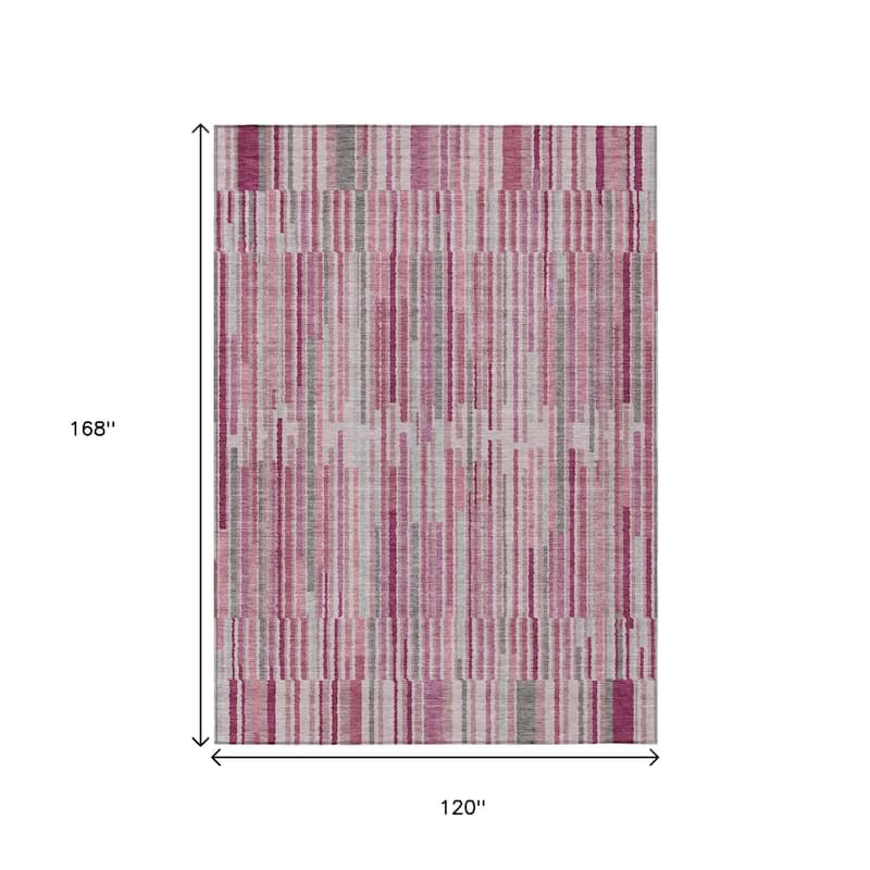 HomeRoots Striped Transitional Rectangle Outdoor Rug