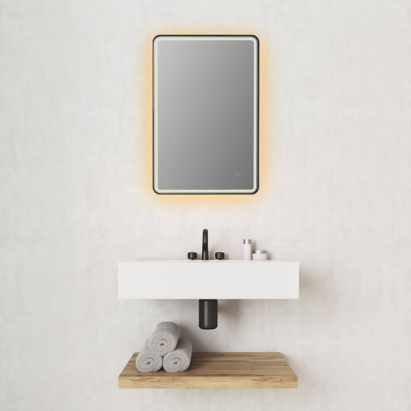 Altair Viaggi Rectangle Framed LED Lighted Wall Mirror