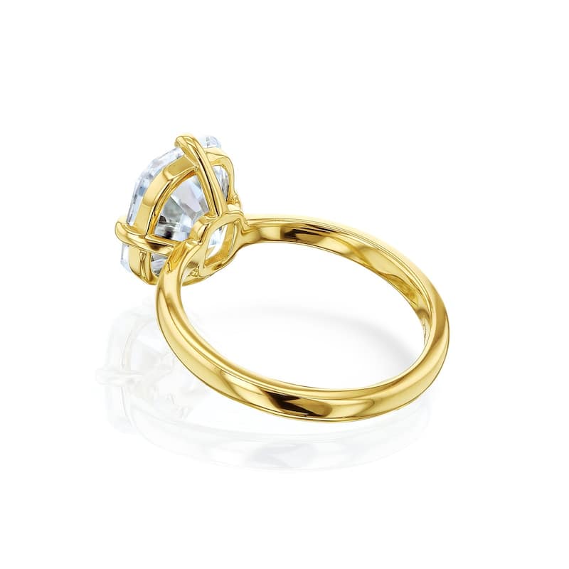 Kobelli 3 Carat Diamond 14k Solid Gold Elongated Cushion Solitaire Starlight Engagement Ring (EF/VS, Certified)