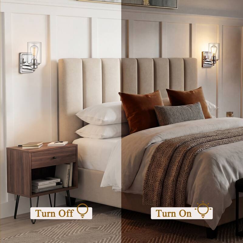 Bathroom Vanity Light,Wall Sconce Lamp Over Mirror with Clear Glass Shade