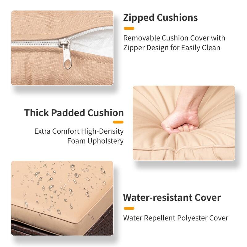 Wicker 6 - Person Outdoor Sectional Conversation Set with Cushions