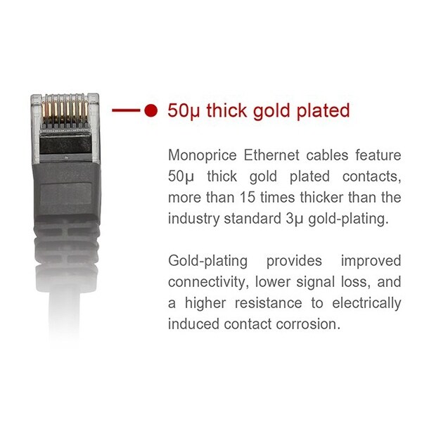 Monoprice 1FT 24AWG Cat5e 350MHz UTP Bare Copper Ethernet Network Cable Red