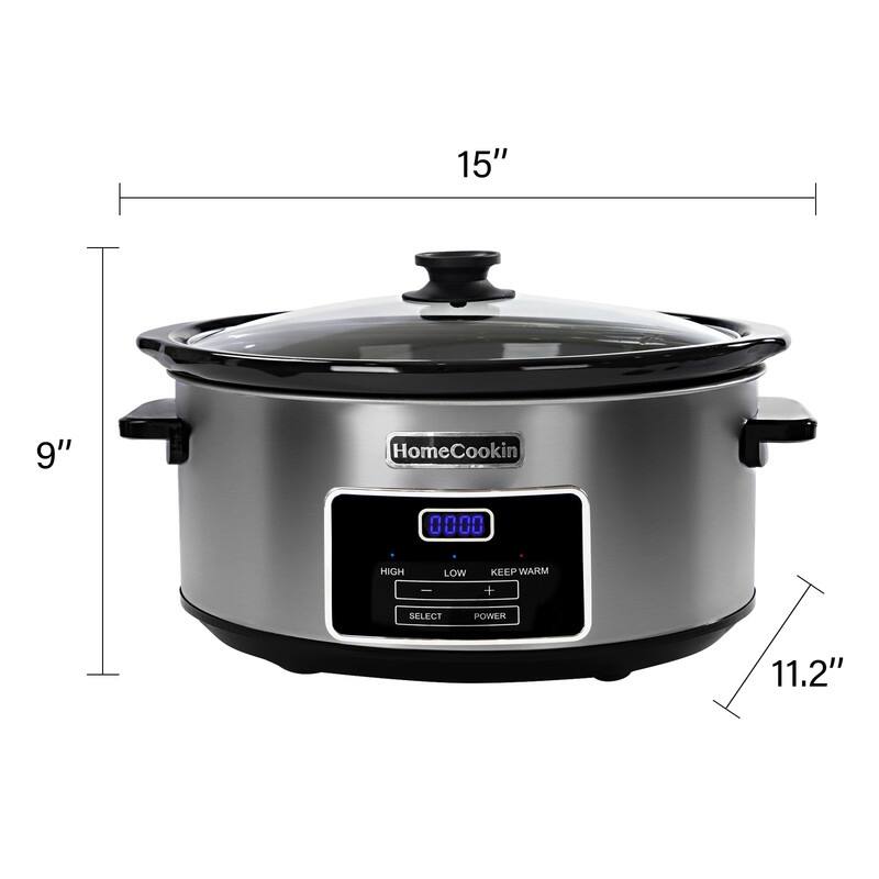 Homecookin 6,7 Quart Digital Display Programmable Slow Cooker
