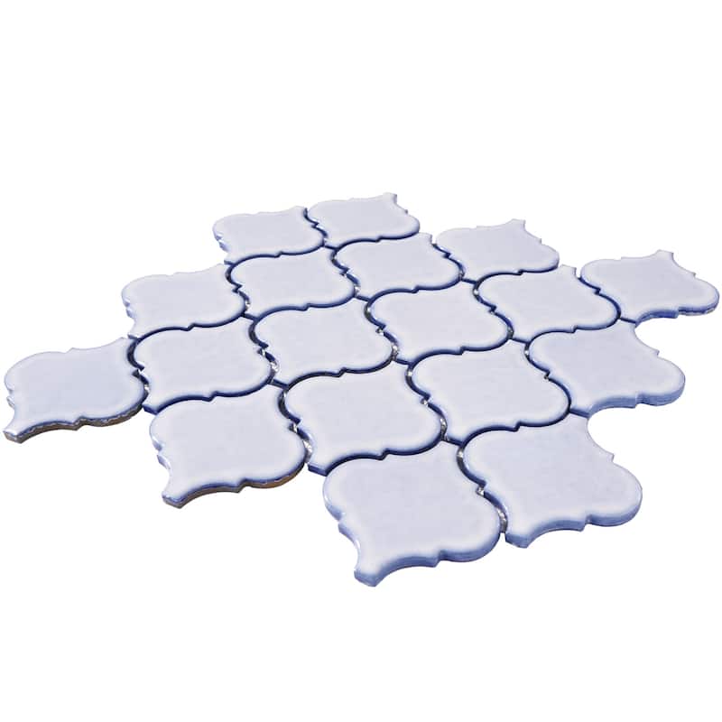 Arabesque 3.3" x 3.4" Porcelain Glossy Mosaic Tile