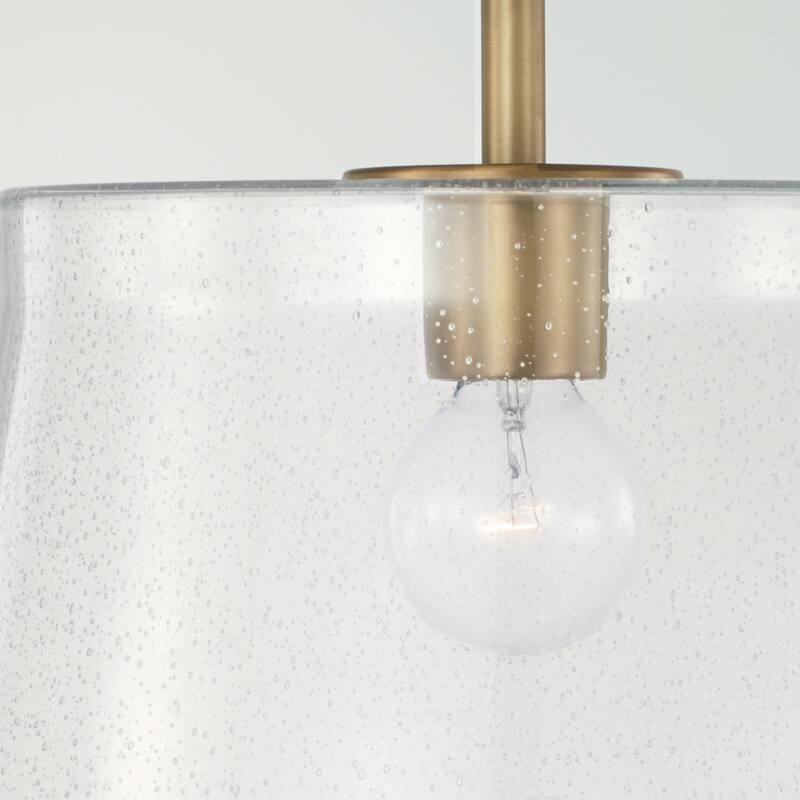 Baker 1-light Pendant/ Semi-Flush Mount w/ Clear Seeded Glass