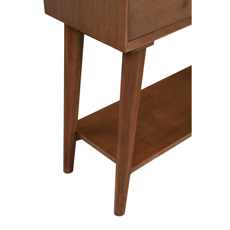 Solid Wood Console Table with Drawers and Floor Shelf - 42” L x 14” W x 33” H