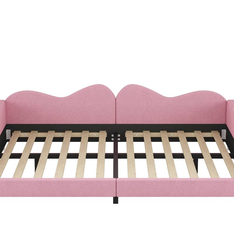 Upholstered Daybed, Sherpa Fabric Sofabed