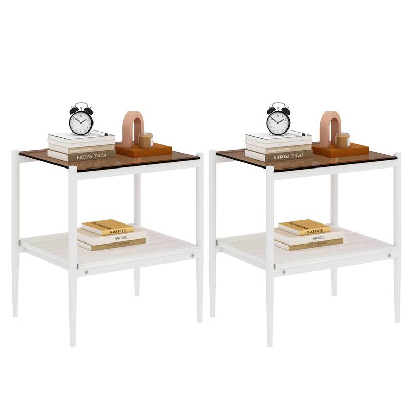 Coffee Table and End tables Set of 3 Tempered Glass - N/A