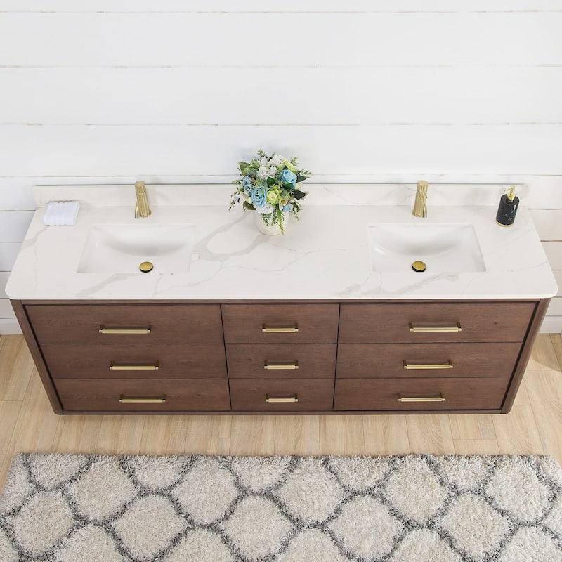 Miseno MV-NM-706584 Porto 84" Free Standing Double Basin Vanity Set