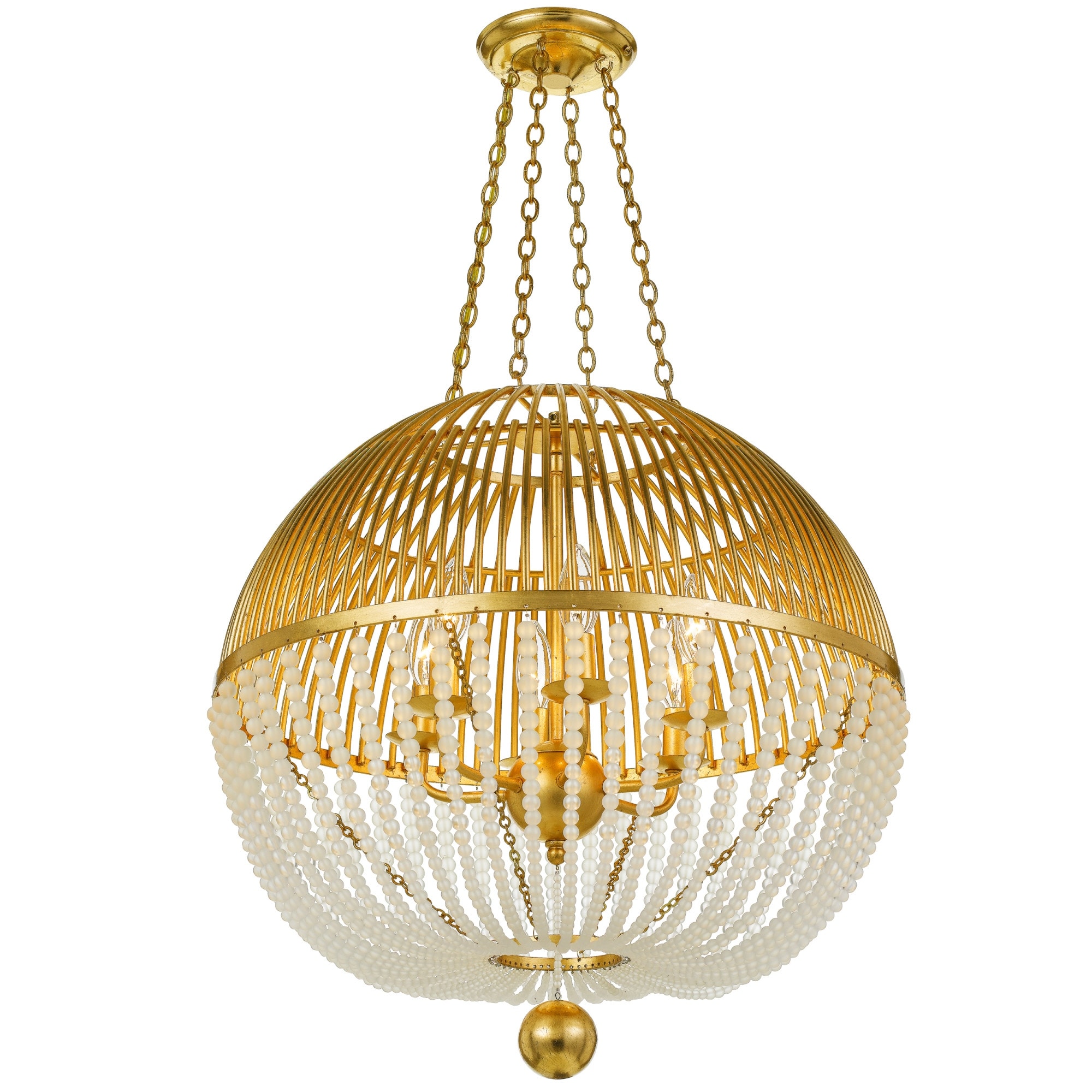 Crystorama Lighting Group DUV-626  Duval 6 Light 21" Wide Beaded Globe Chandelier - Chandeliers For Bedrooms by Overstock.com