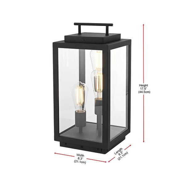 dimension image slide 1 of 2, Desmond Outdoor Lawn Light in Black