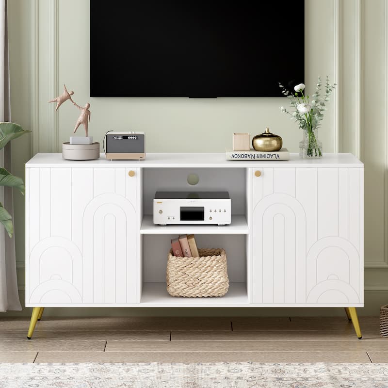 Modern TV Stand for TVs up to 55 Inches - 53.1" D x 16.5" W x 29.5" H