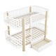 preview thumbnail 6 of 8, Modern Twin over Twin Size Wooden Bunk Bed with Fence Guardrail and Drawer for Kids/Teens/Adults Bedroom