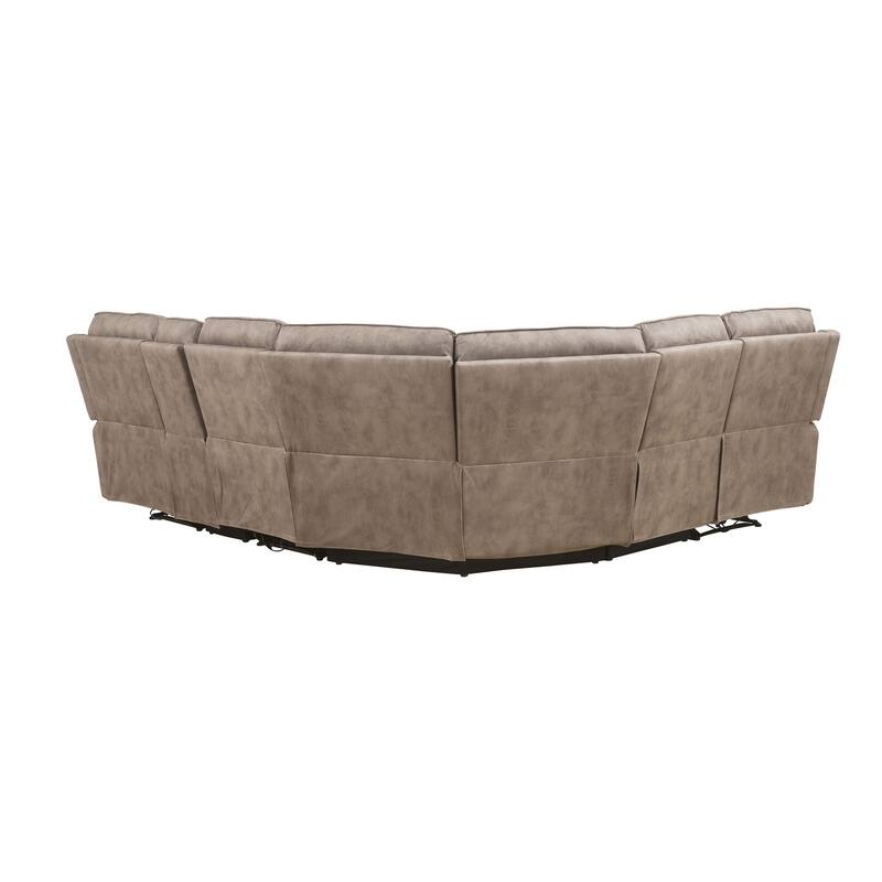 Brette Mocha Power Reclining Sectional Sofa with USB