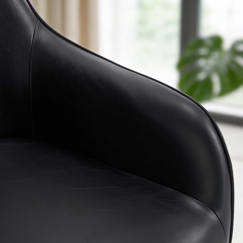 Swivel Upholstered Dining Chair Set of 2 Armchair with Beech Wood Legs - 33.3" H x 23.2" W x 22.4" D