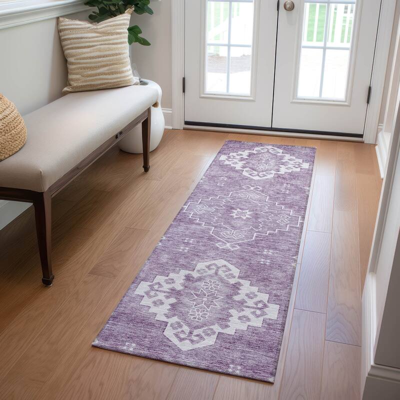 Machine Washable Indoor/ Outdoor Chantille Traditional Boho Rug