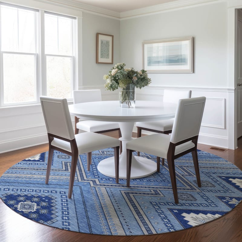 Machine Washable Indoor/ Outdoor Global Boho Chantille Rug