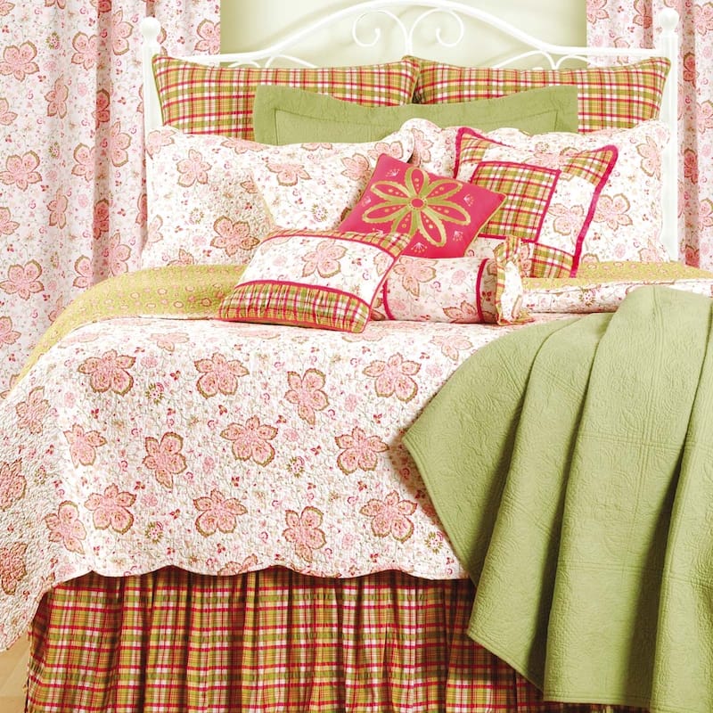 Colonial Williamsburg Hot Pink Plaid Neckroll