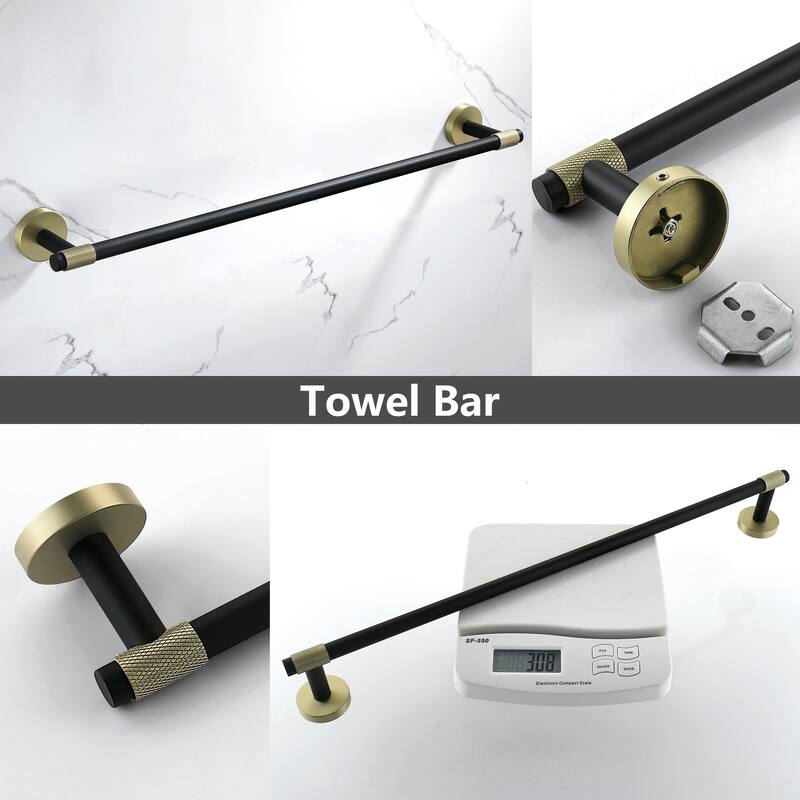 4-Piece Bath Hardware Set Towel Holder Set Toilet Paper Holder Set