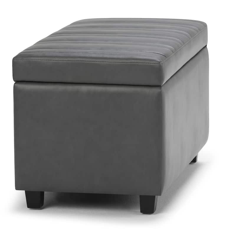 WYNDENHALL Callum 34 inch Wide Contemporary Rectangle Storage Ottoman