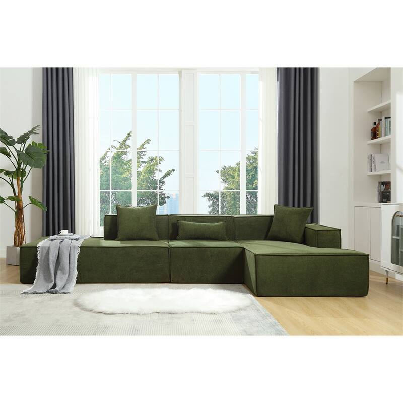 3-Seat Modern Modular Combination Free Installation L-Shaped Sofa Set