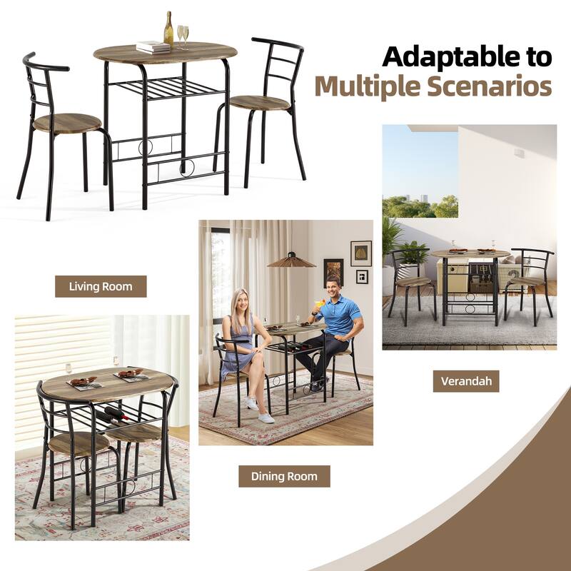 Space-Saving Dining Table Set,Ideal for Small Spaces - Featuring a Stylish Faux Marble or Wood Grain Table with Modern Chairs