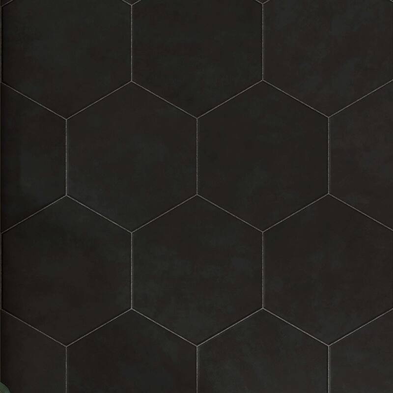 Cruz Bay Studio MKT61129 Honeycomb - 9" x 10" Geometric Floor and Wall - Black Matte