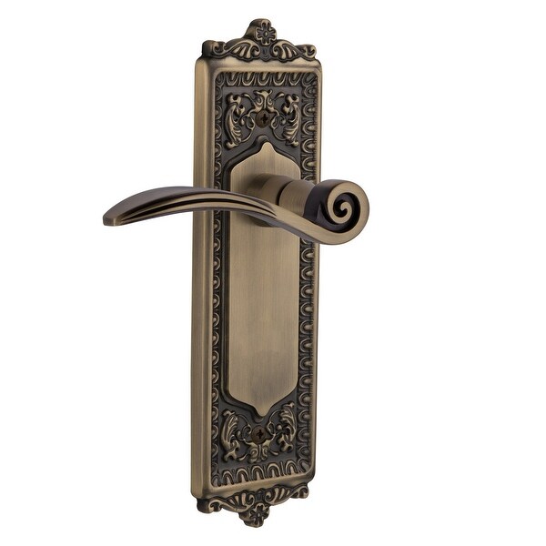 Nostalgic Warehouse EADSWN_DD_NK Swan Non-Turning Two-Sided Lever Set with Egg & Dart Rose