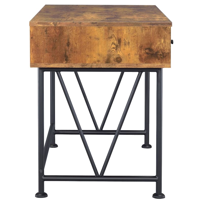 Analiese 47-inch 3-Drawer Writing Desk Rustic Nutmeg