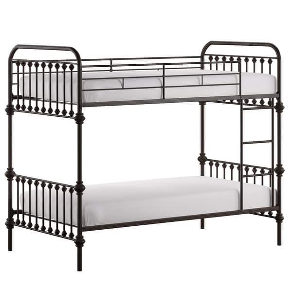 slide 2 of 16, Giselle Antique Dark Bronze Iron Metal Bunk Bed iNSPIRE Q Junior Bronze