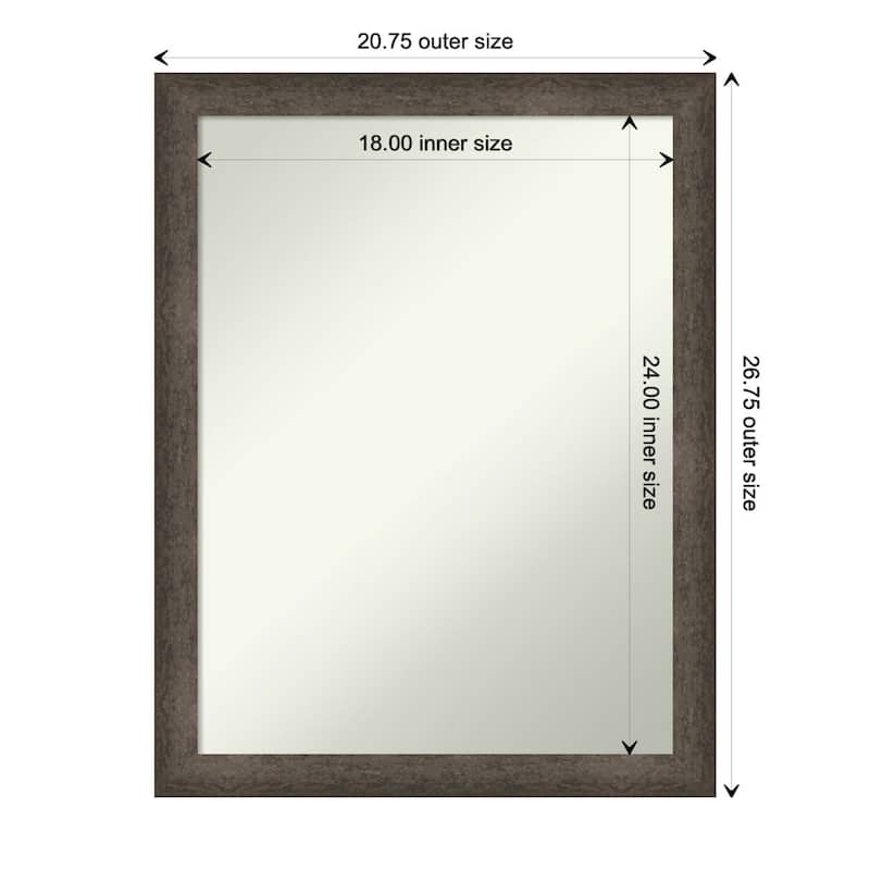 Dappled Narrow Non-Beveled Wood Framed Wall Mirror - Dappled Light Bronze Narrow - Glass Size 18x24