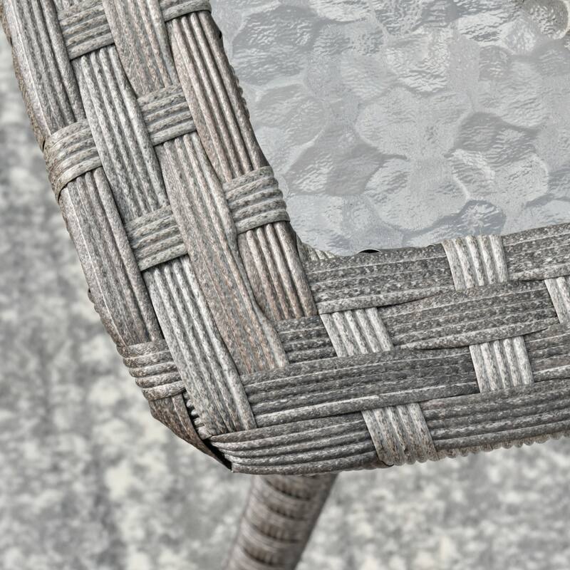 HOOOWOOO 3-piece Patio Rattan Outdoor Furniture Swivel Chair Set