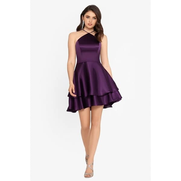 open lace back dress Buy Purple Hand Embroidered Viscose Linen Knee Length Dress