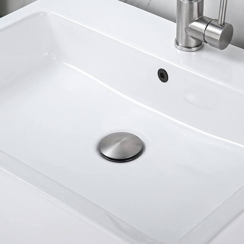 Stainless Steel Pop-Up Sink Drain with Silicone Gasket Easy Install Water Stopper for Bathroom Kitchen - 2.56" x 3.54"