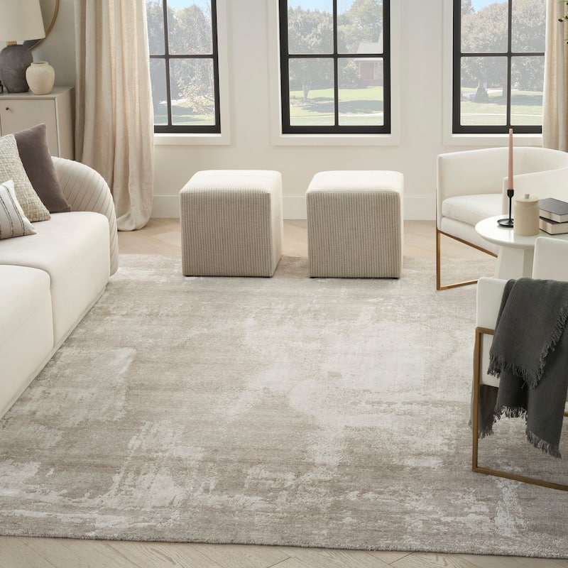 Nourison Harmony Indoor only Silver Abstract Area Rug