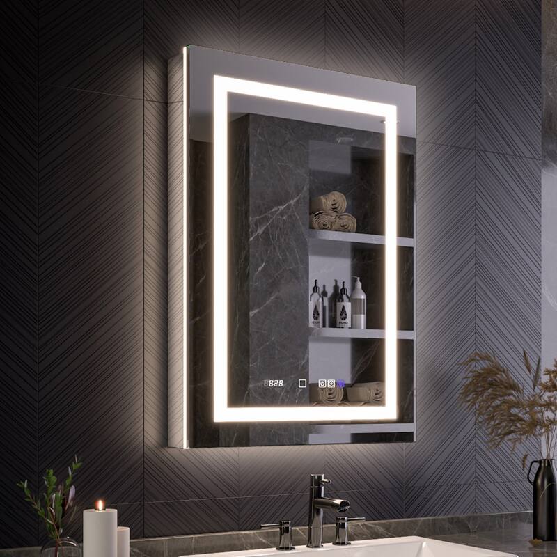 Modland 24"-42W x 36"H LED Medicine Cabinet Mirror with USB Charging,10x Magnifying Mirror